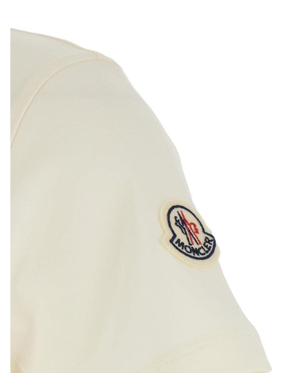Moncler White Logo Crew Neck T-Shirt