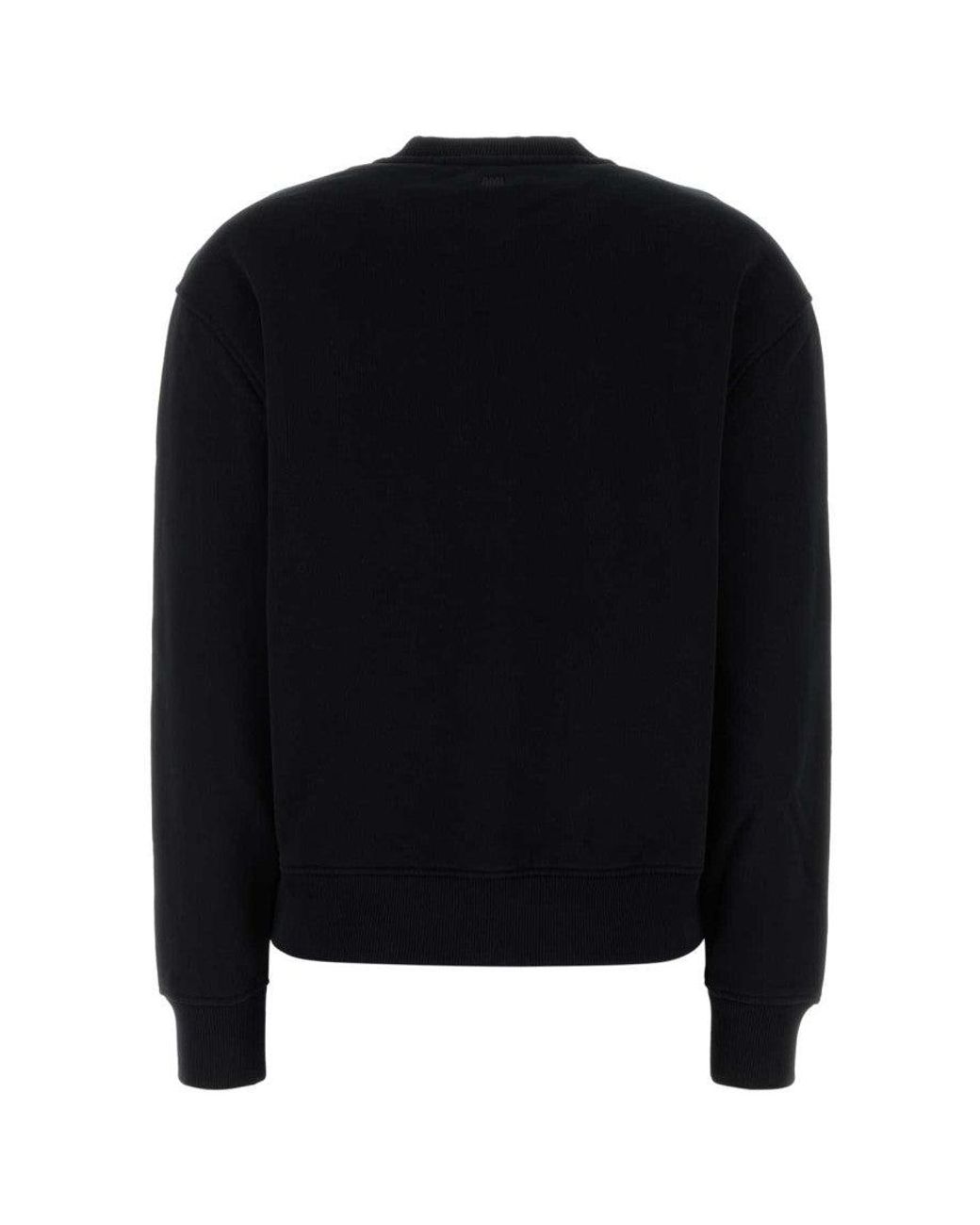 AMI Black Cotton Ami De Coeur Sweatshirt for men