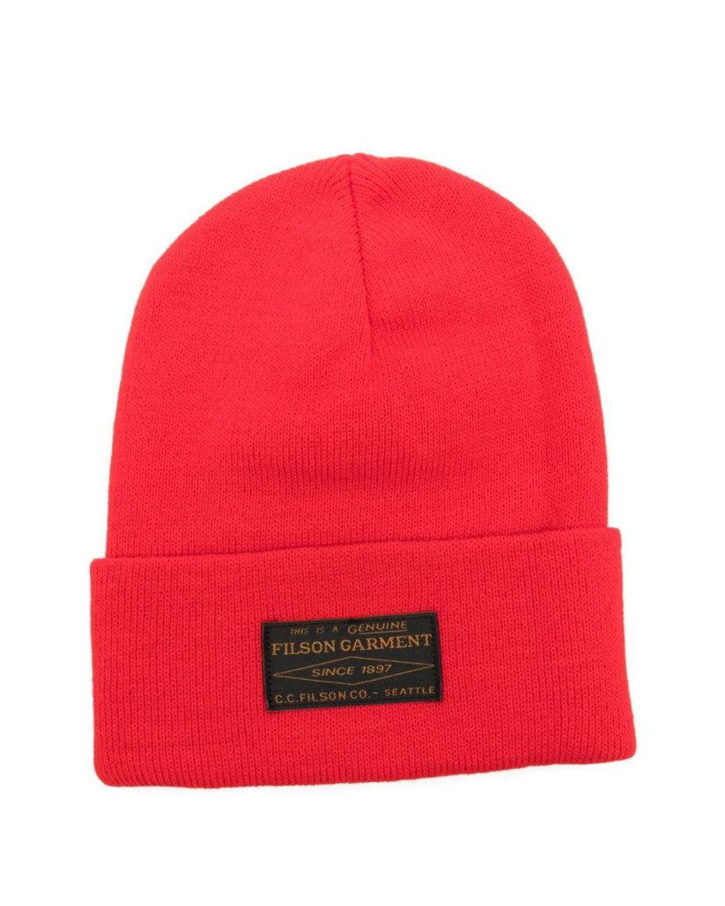 Filson Red Logo Beanie Hat for men