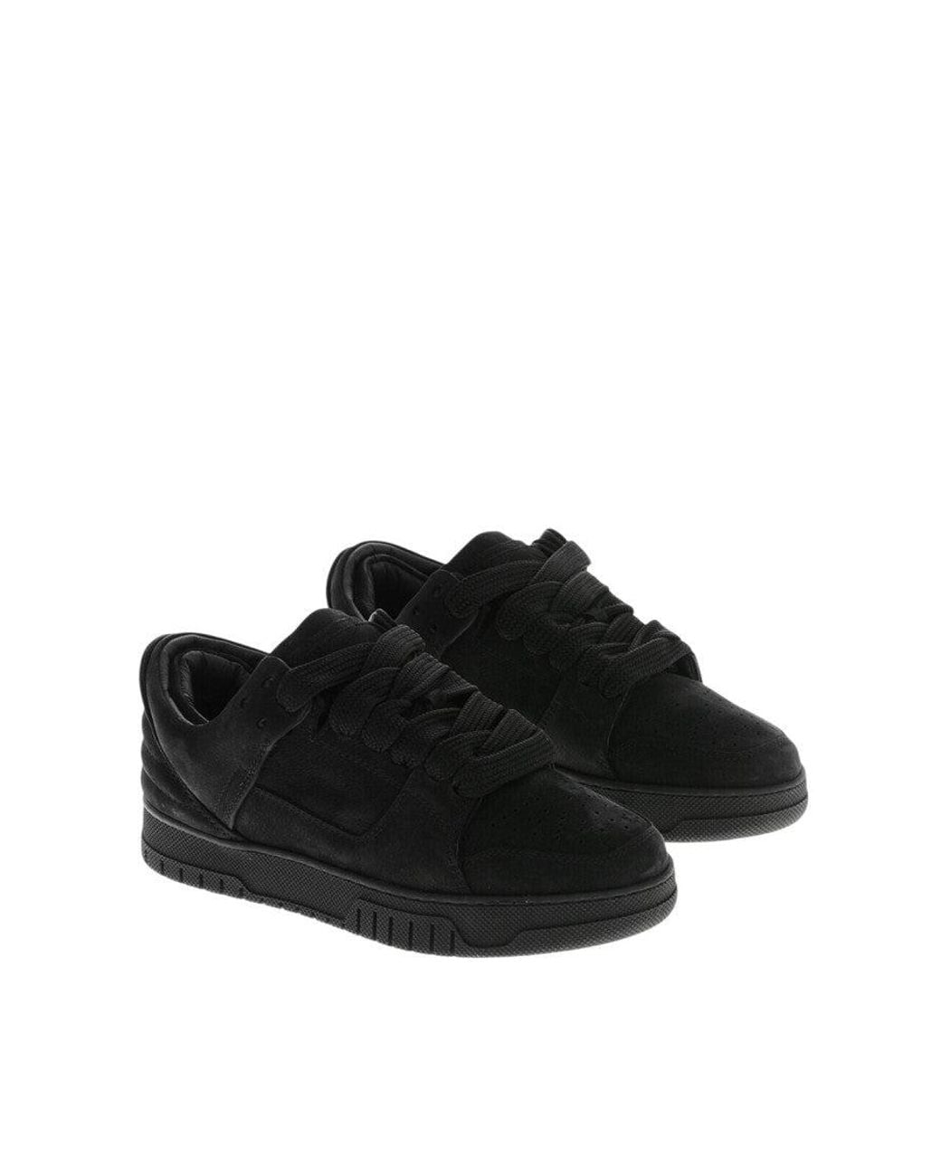 1989 STUDIO Black Low Lace-Up Sneakers for men