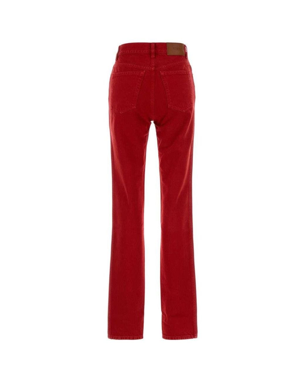 Chloé Red Bootcut Flat Front Pants