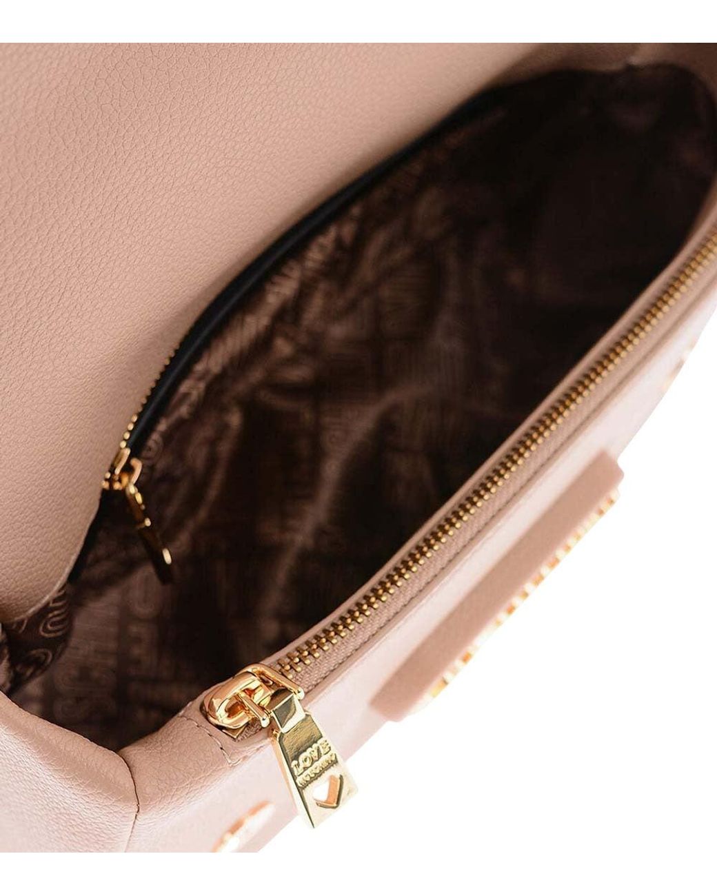 Love Moschino Brown Logo Small Shoulder Bag