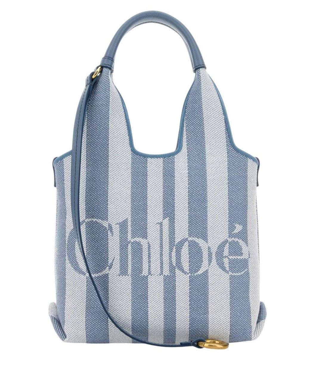 Chloé Blue Light Stripy Mini Tote