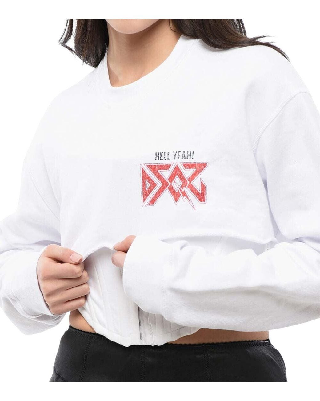 DSquared² White Graphic Crew Neck Sweatshirt