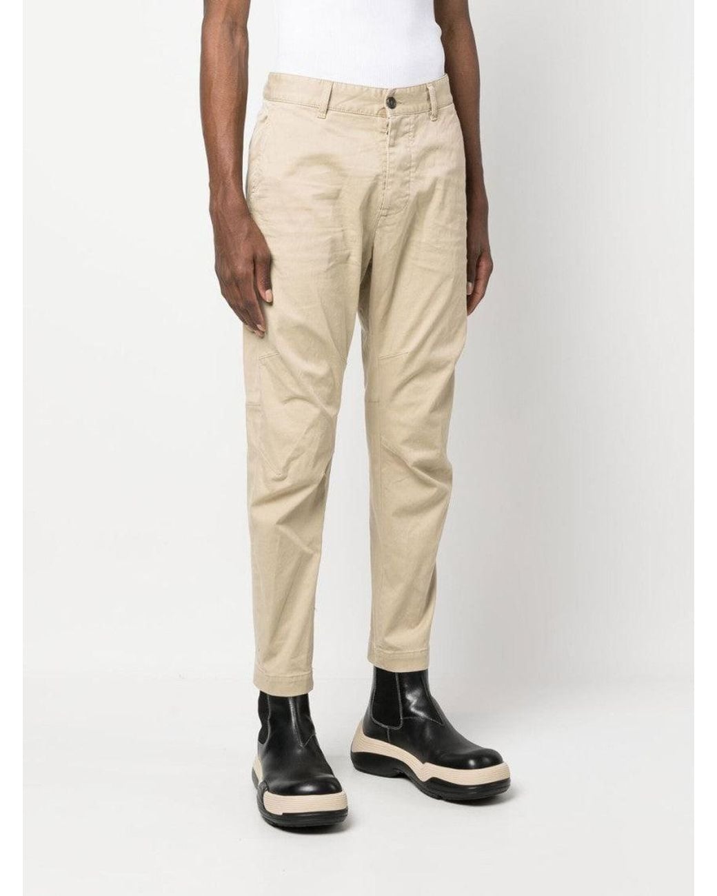 DSquared² Natural Mid-Rise Trousers for men