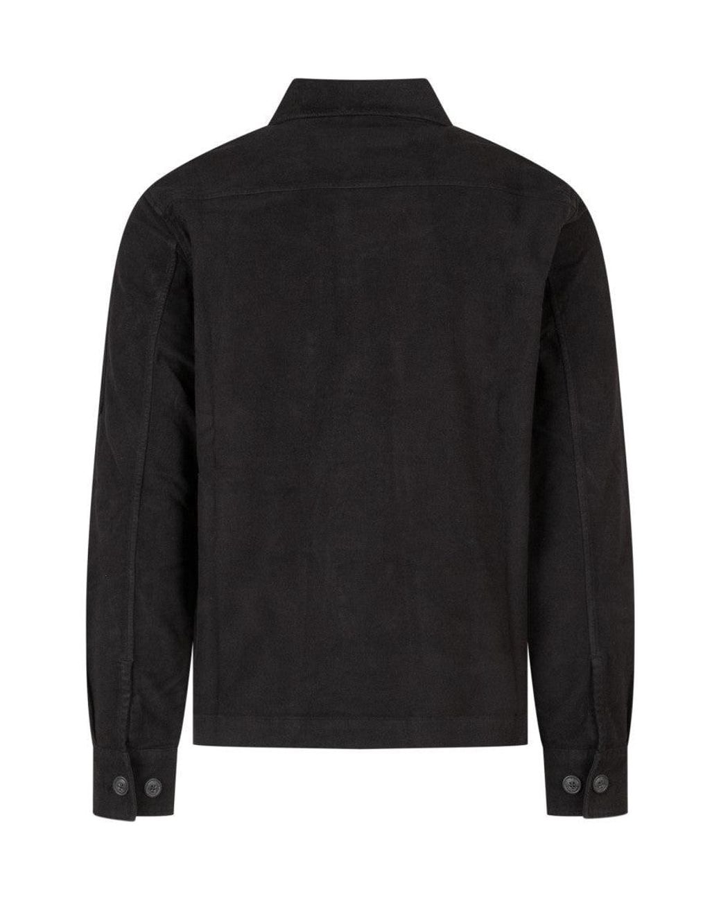 C P Company Black Regular Overshirt for men