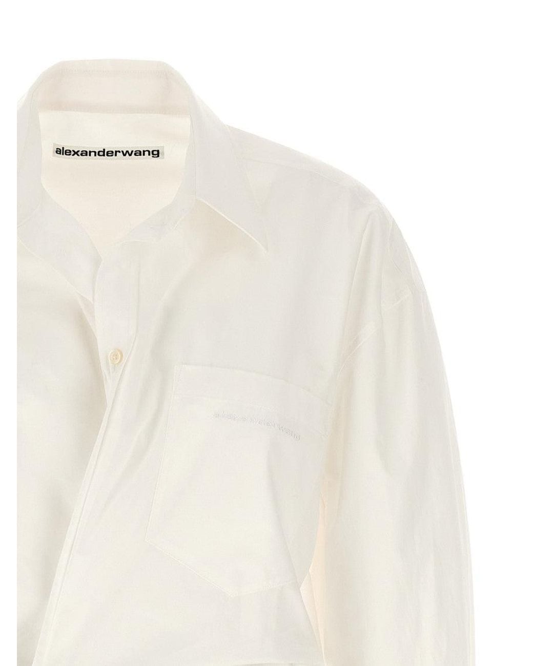 Alexander Wang White Shirt Collar Wrap Mini Dress