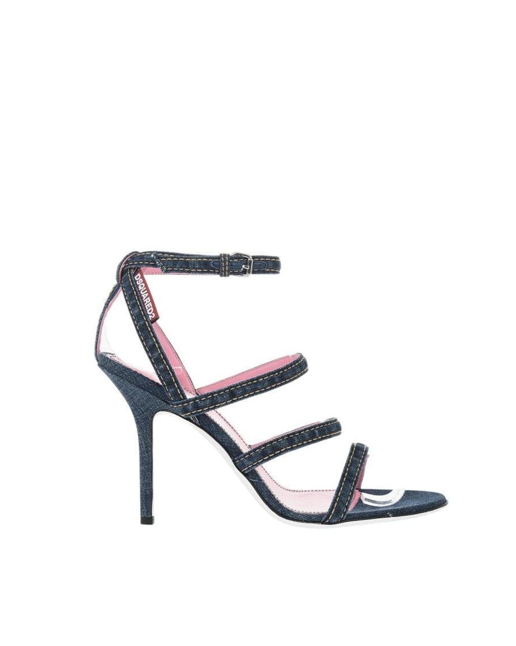 DSquared² White Ankle Strap Heels