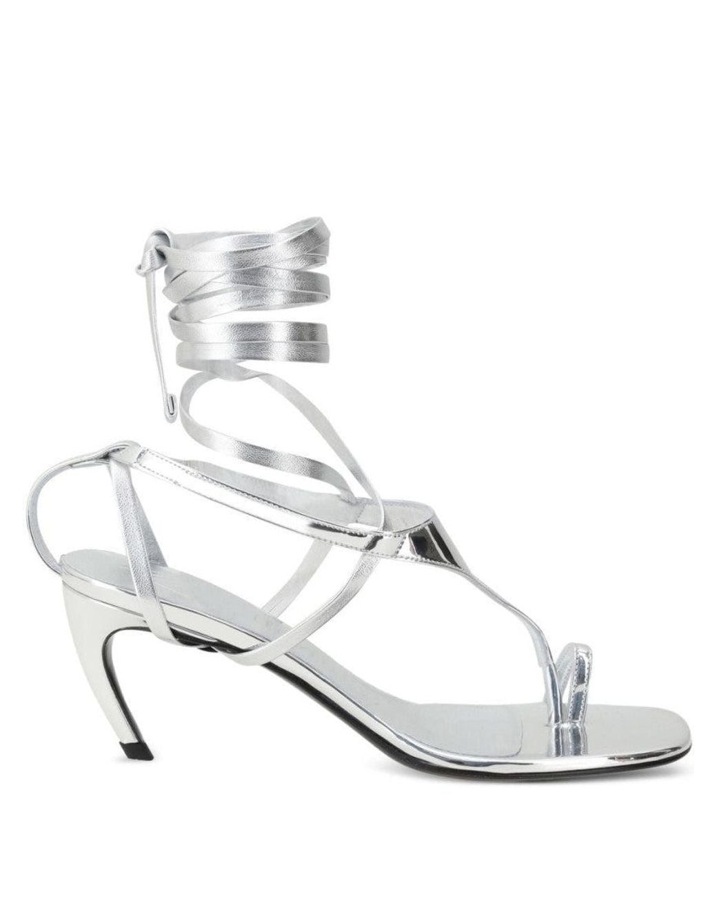 The Attico White Lace Up Heels
