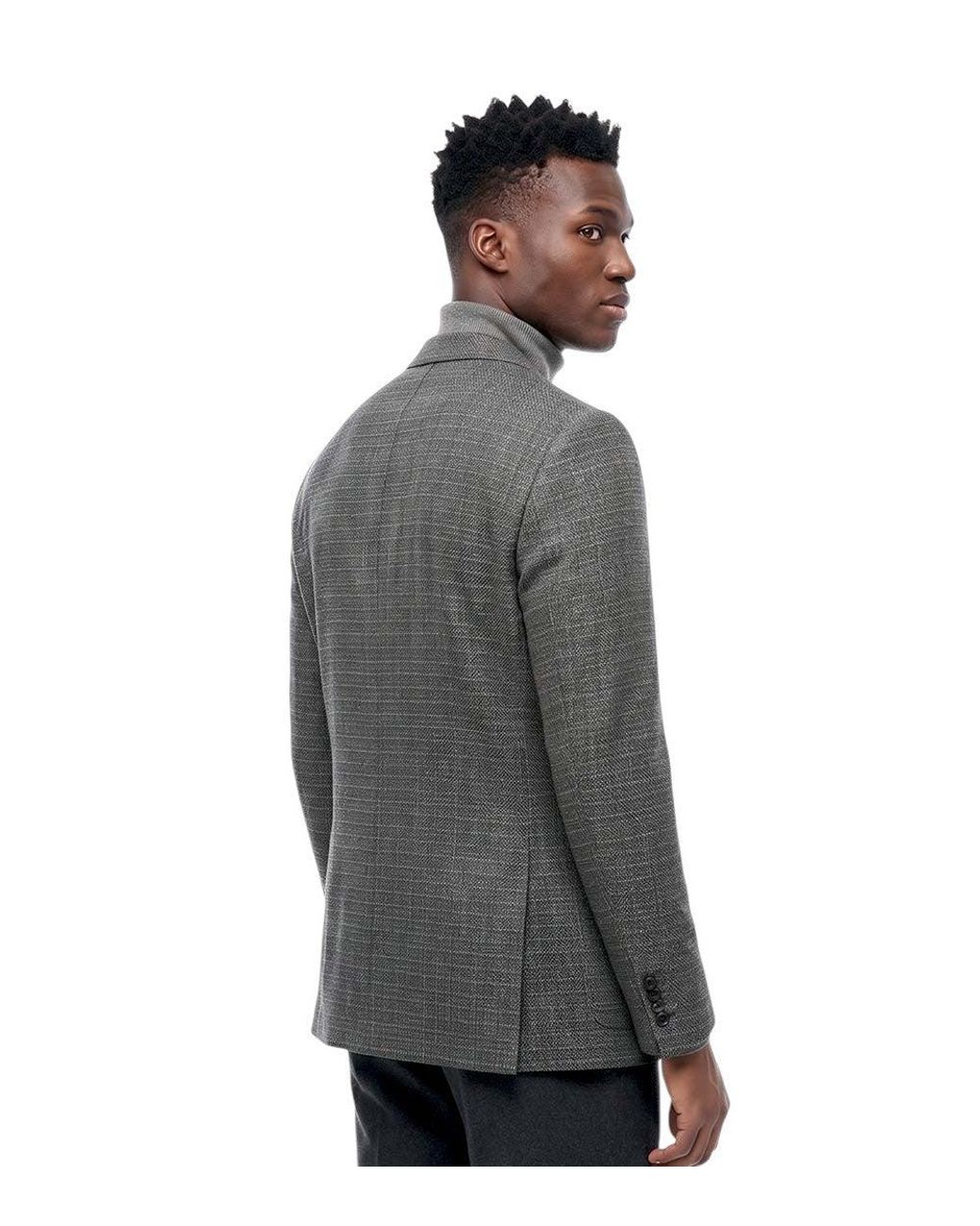Corneliani Gray Notched Lapel Blazer for men