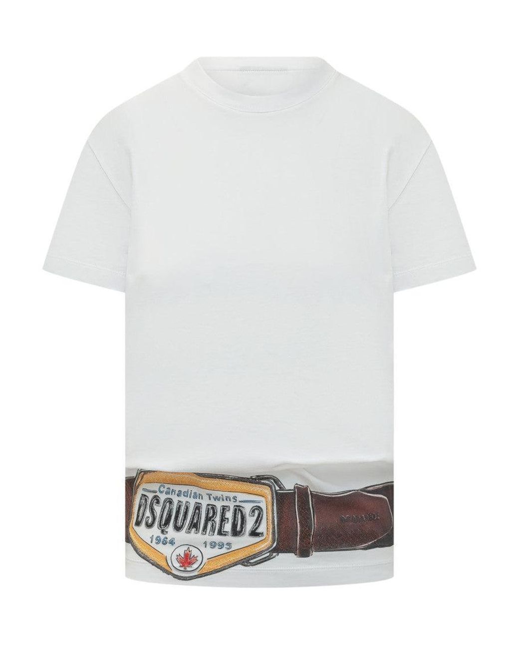 DSquared² White Graphic Logo Crew Neck T-Shirt