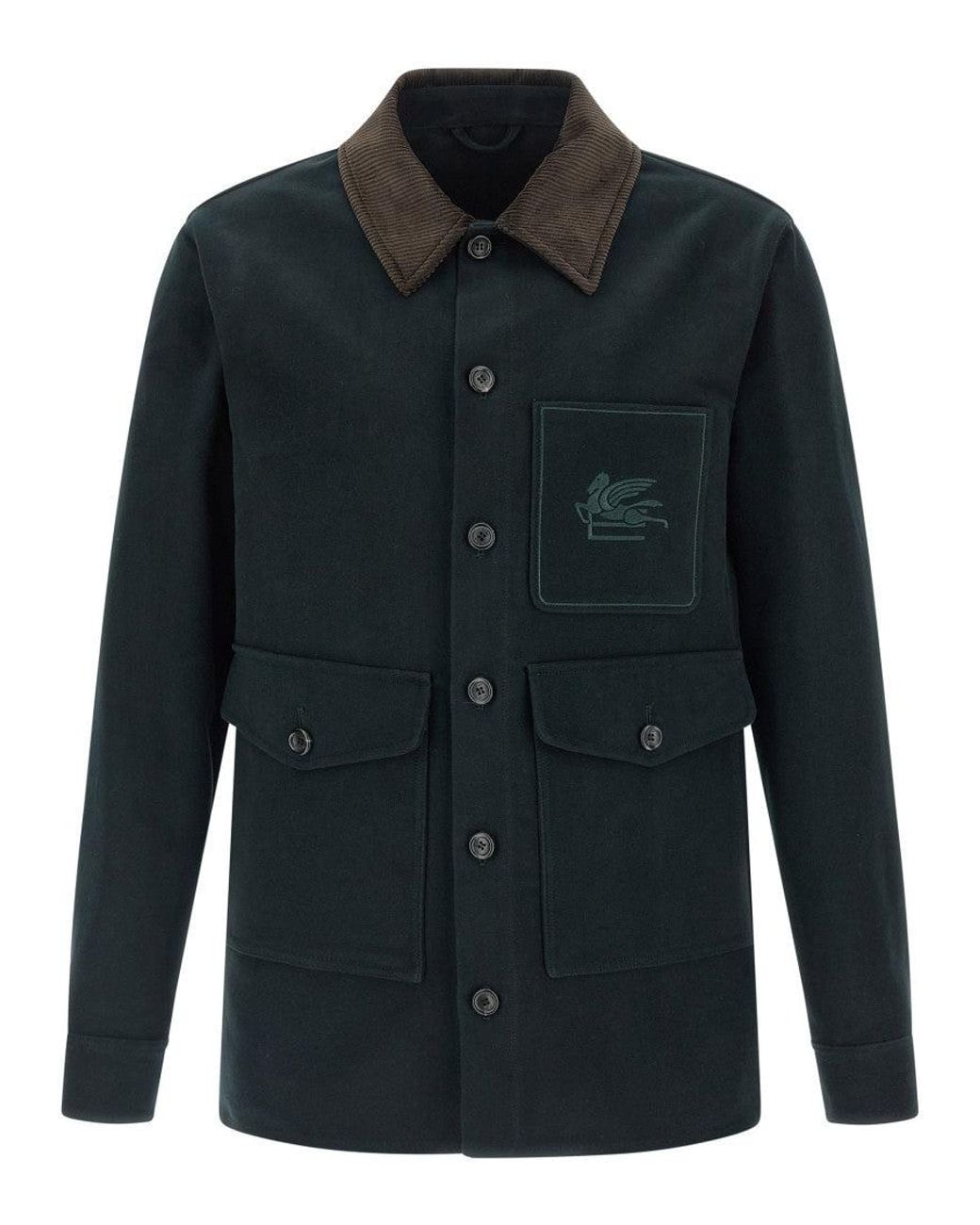 Etro Black Embroidered Jacket for men