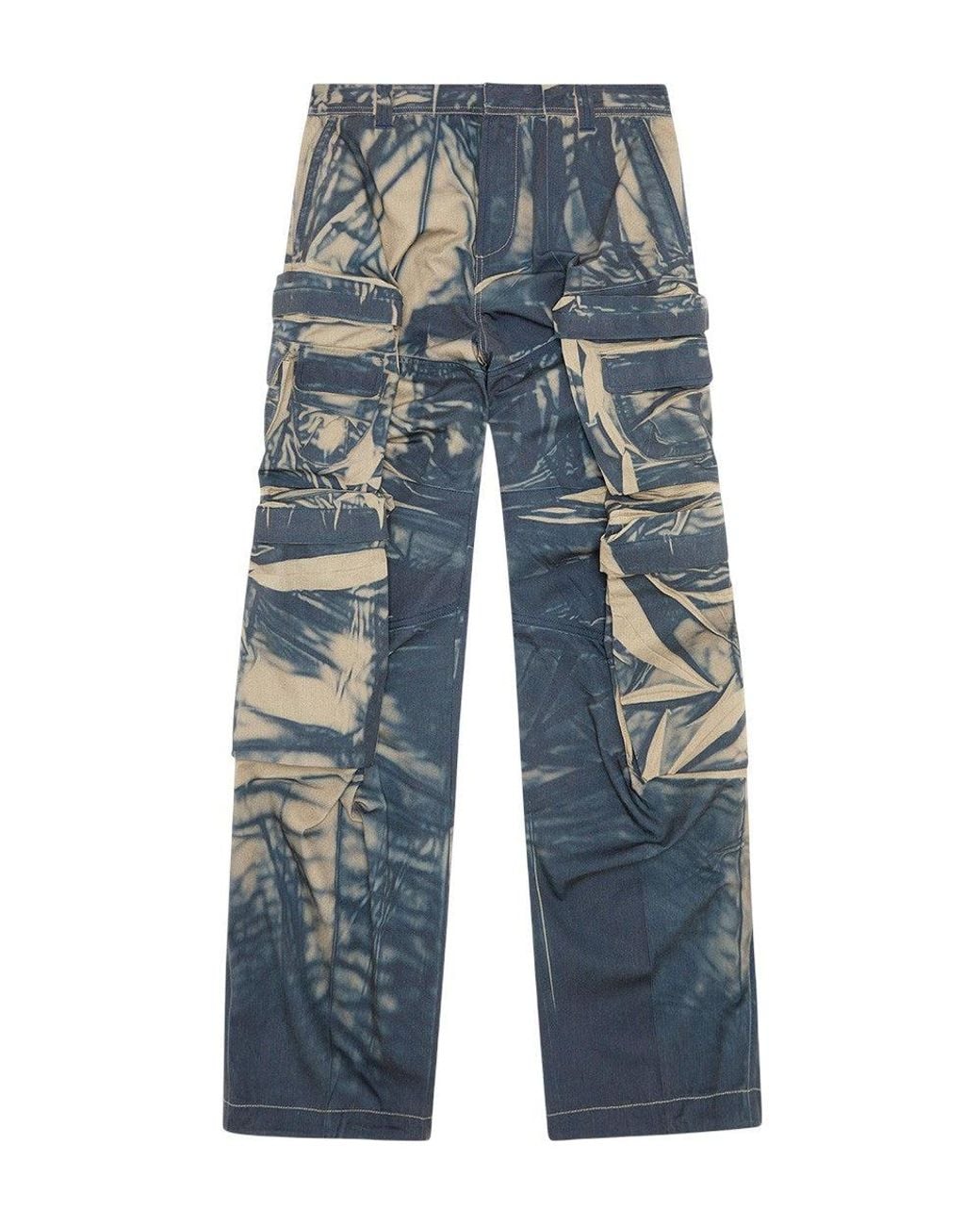 DIESEL Blue Oversized Cargo Pants for men