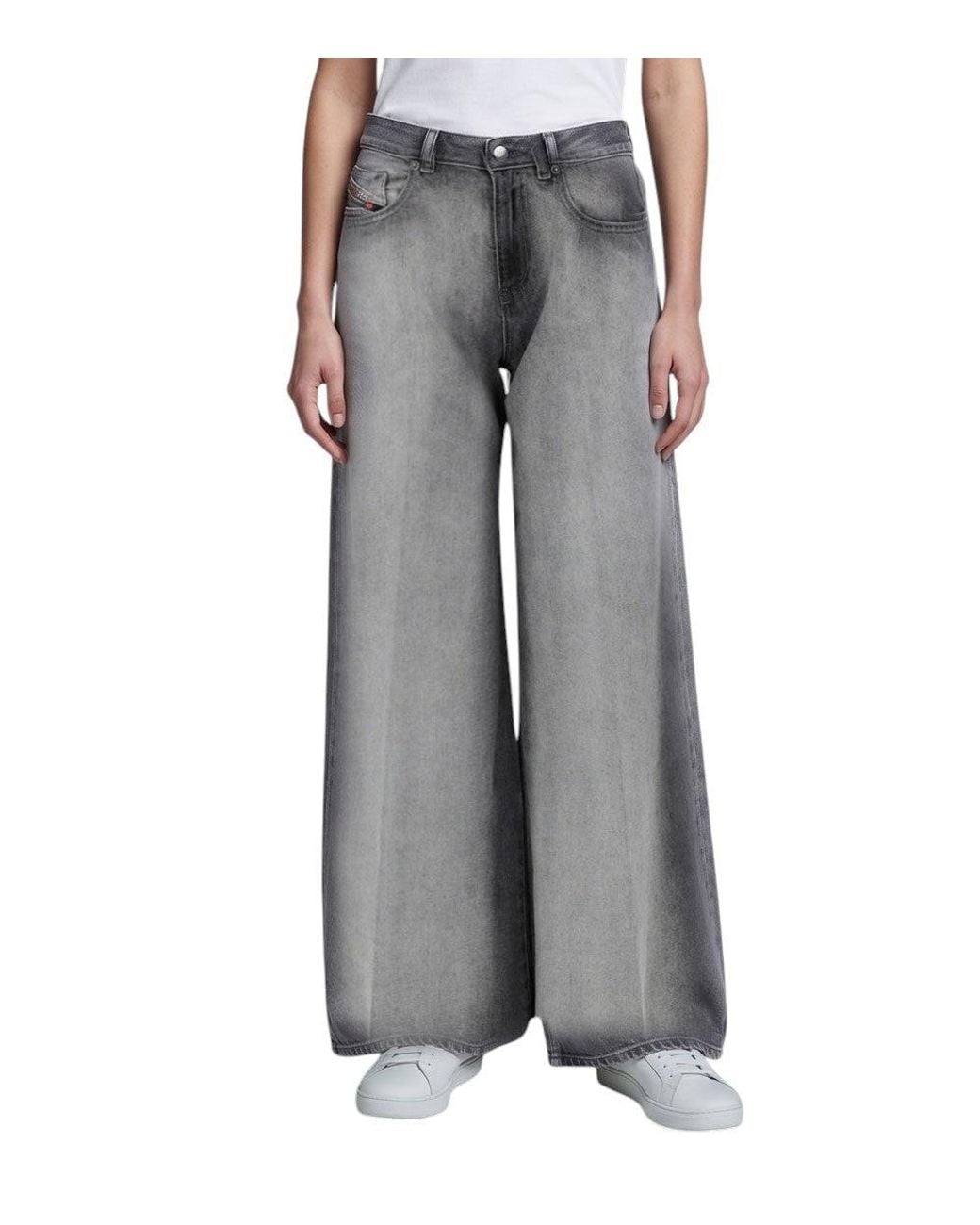 DIESEL Gray Flared Mid Rise Jeans