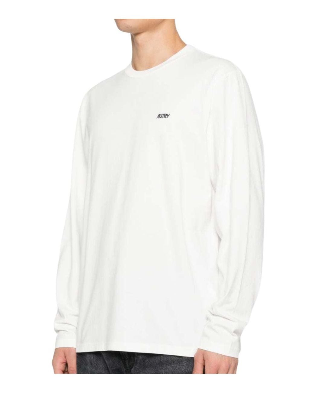 Autry White Logo Long Sleeve T-Shirt for men