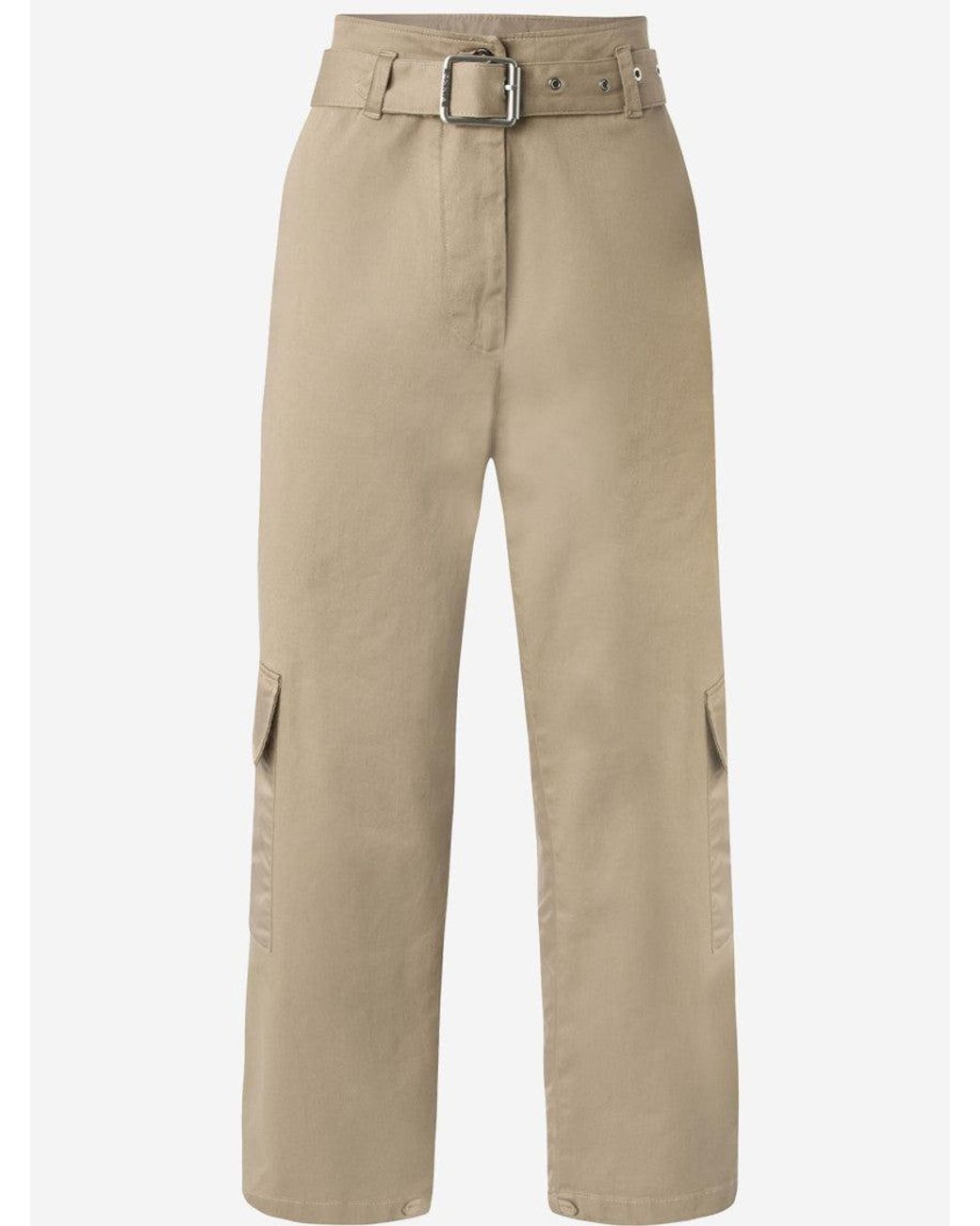 Pinko Natural Stretch Cotton Gabardine Cargo Pants