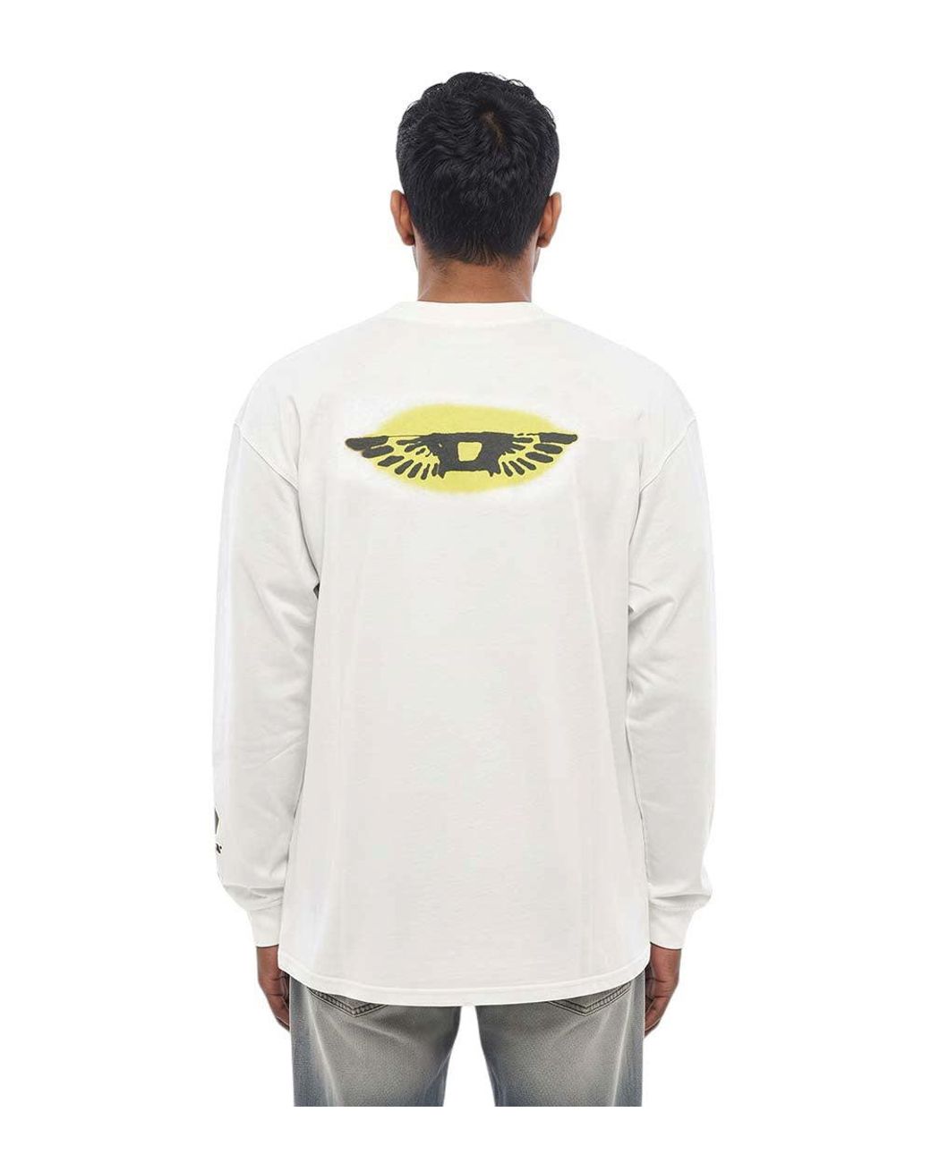 DIESEL White Graphic Print T-Shirt for men