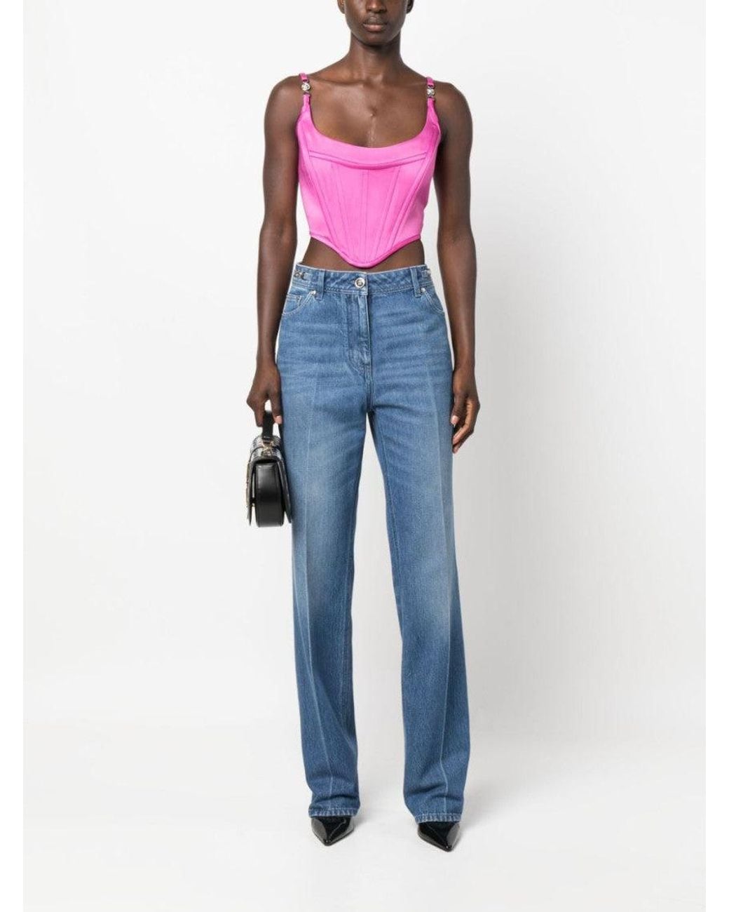 Versace Blue Light Straight Leg Denim Jeans