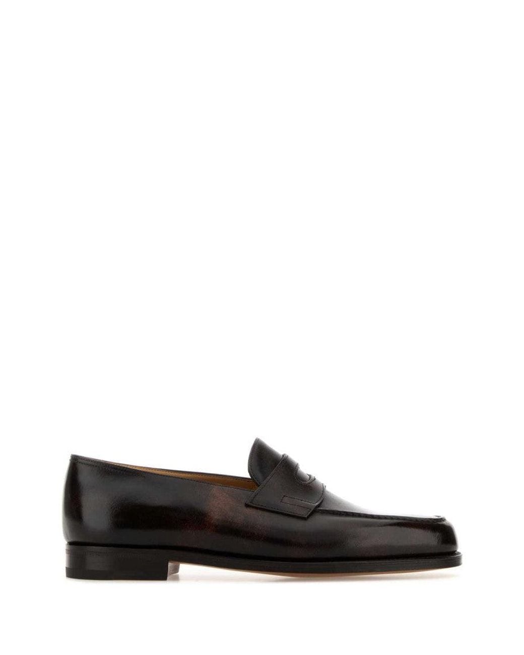 John Lobb Black Solid Lopez Loafers for men