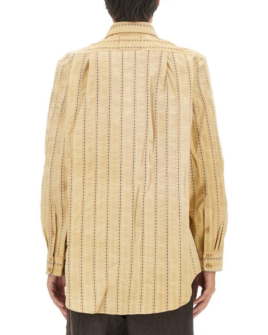 Uma Wang Natural Oversized Stripes Shirt for men