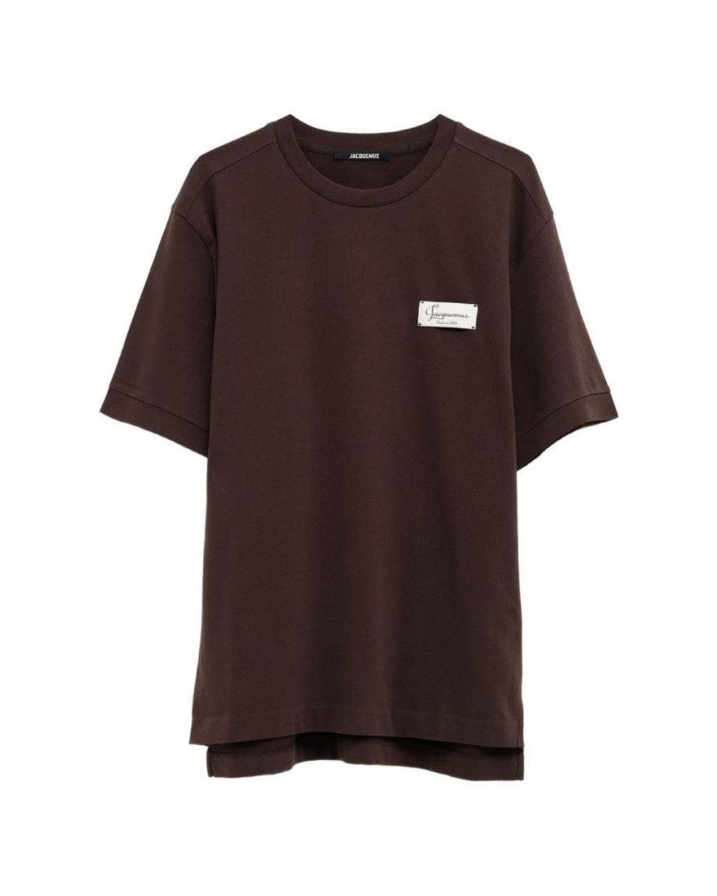 Jacquemus Brown Dark Logo T-Shirt for men