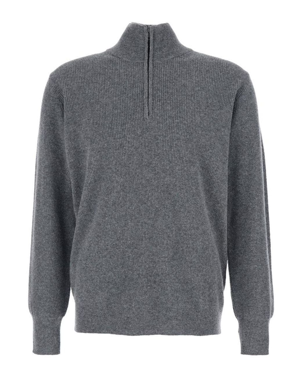 Roberto Collina Gray High Neck Sweater for men