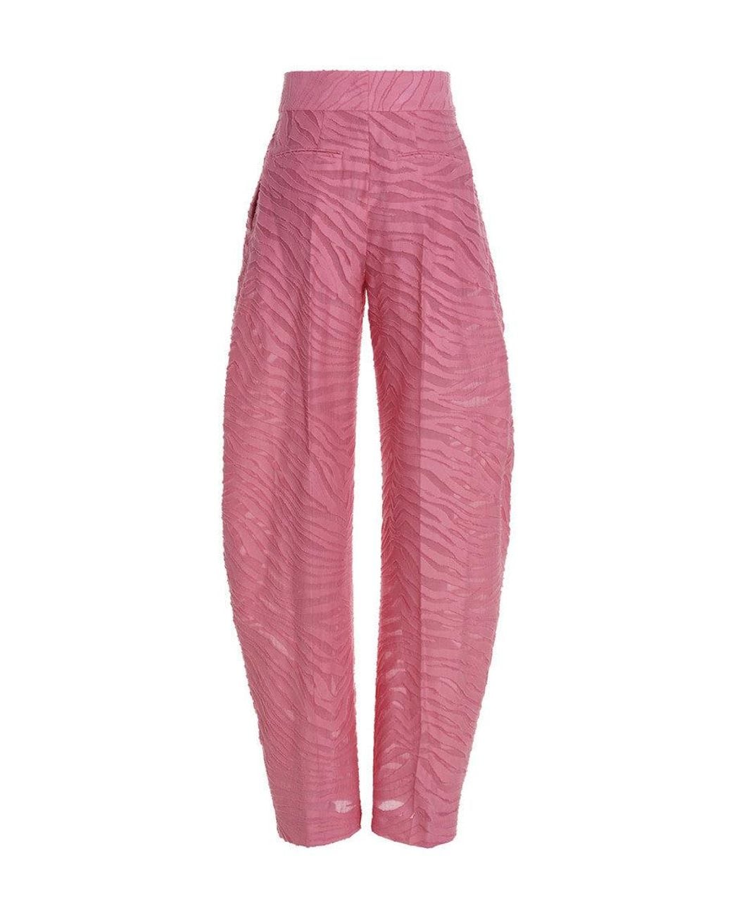 The Attico Pink Light Relaxed Pleated Pants