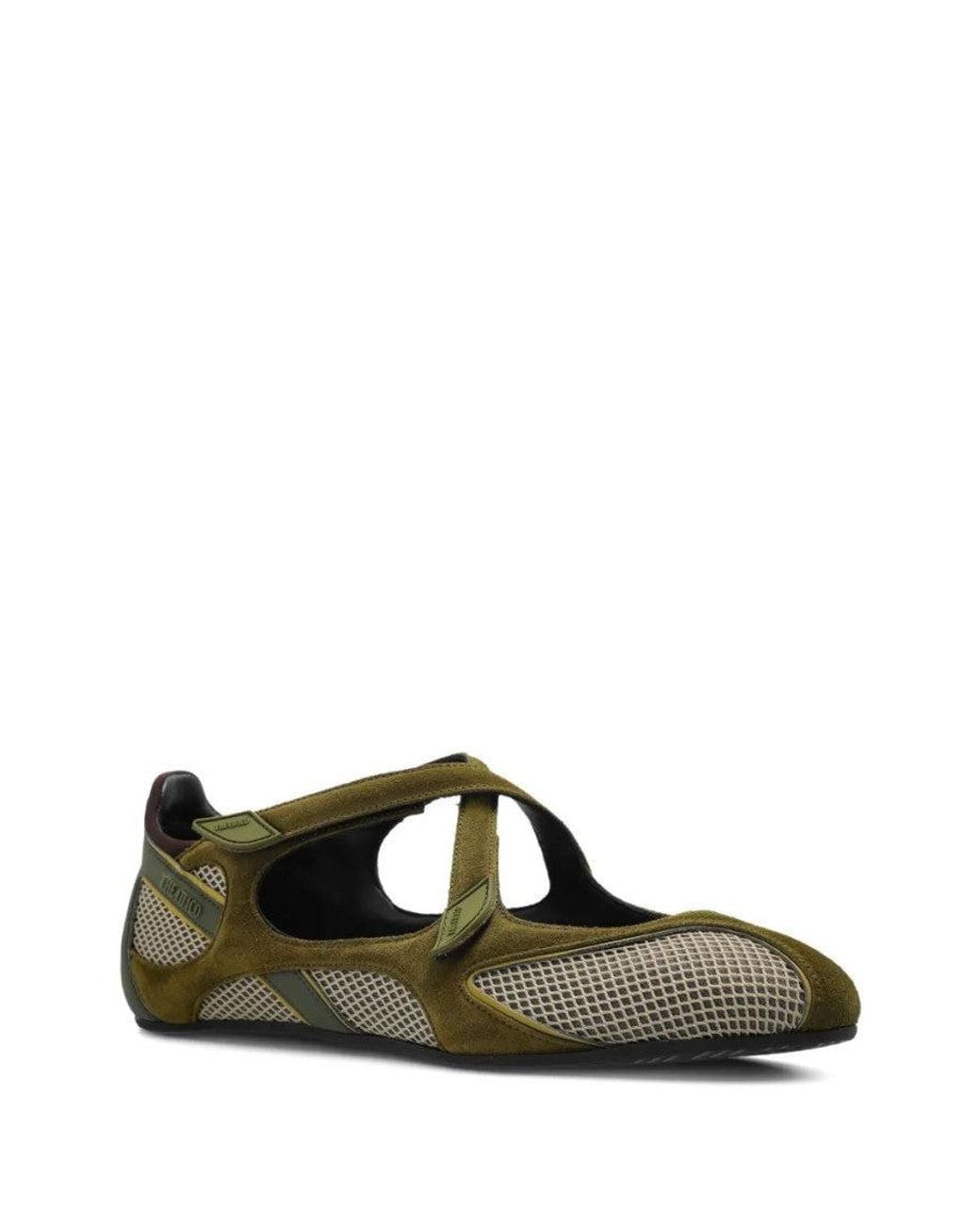 The Attico Green Nomad Ballet Flats