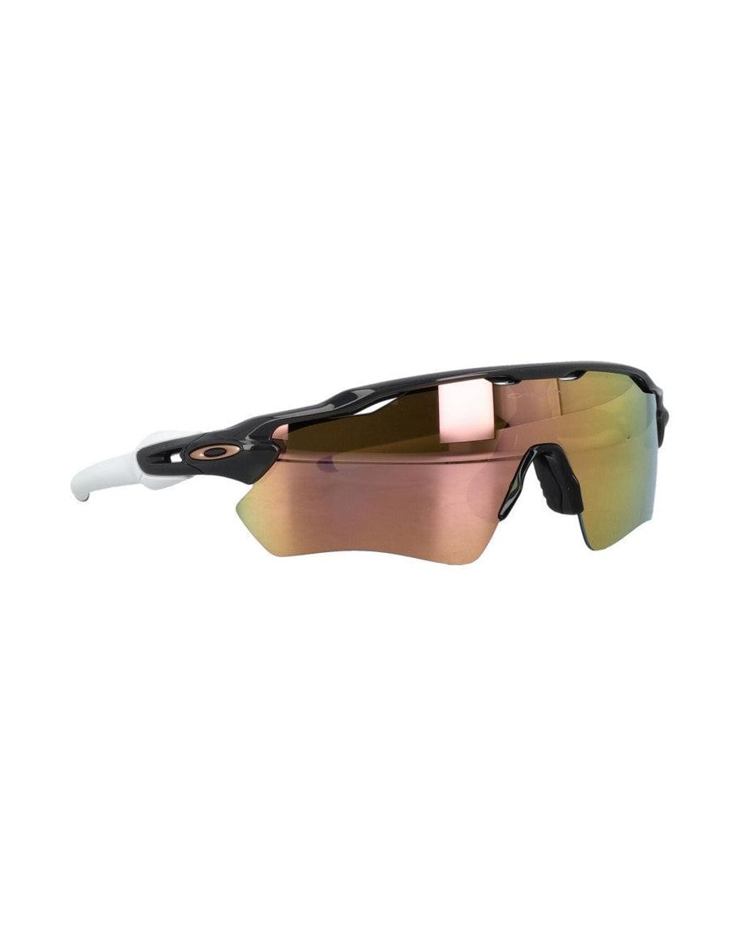 Oakley Brown Half-Rim Wrap Sunglasses