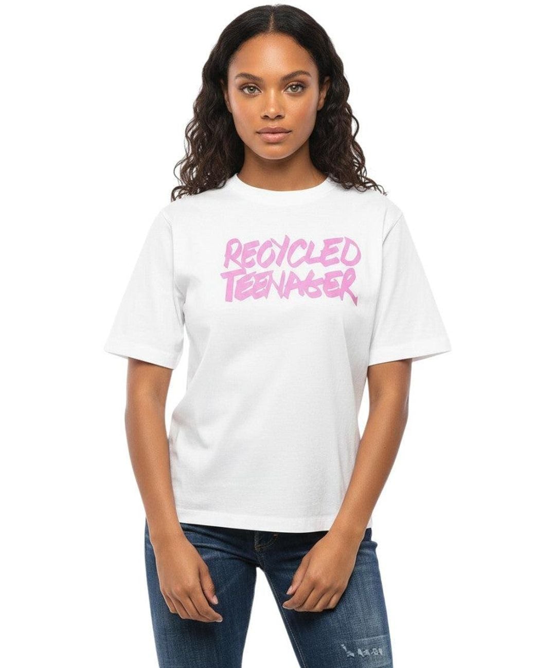 DSquared² White Graphic Crew Neck T-Shirt