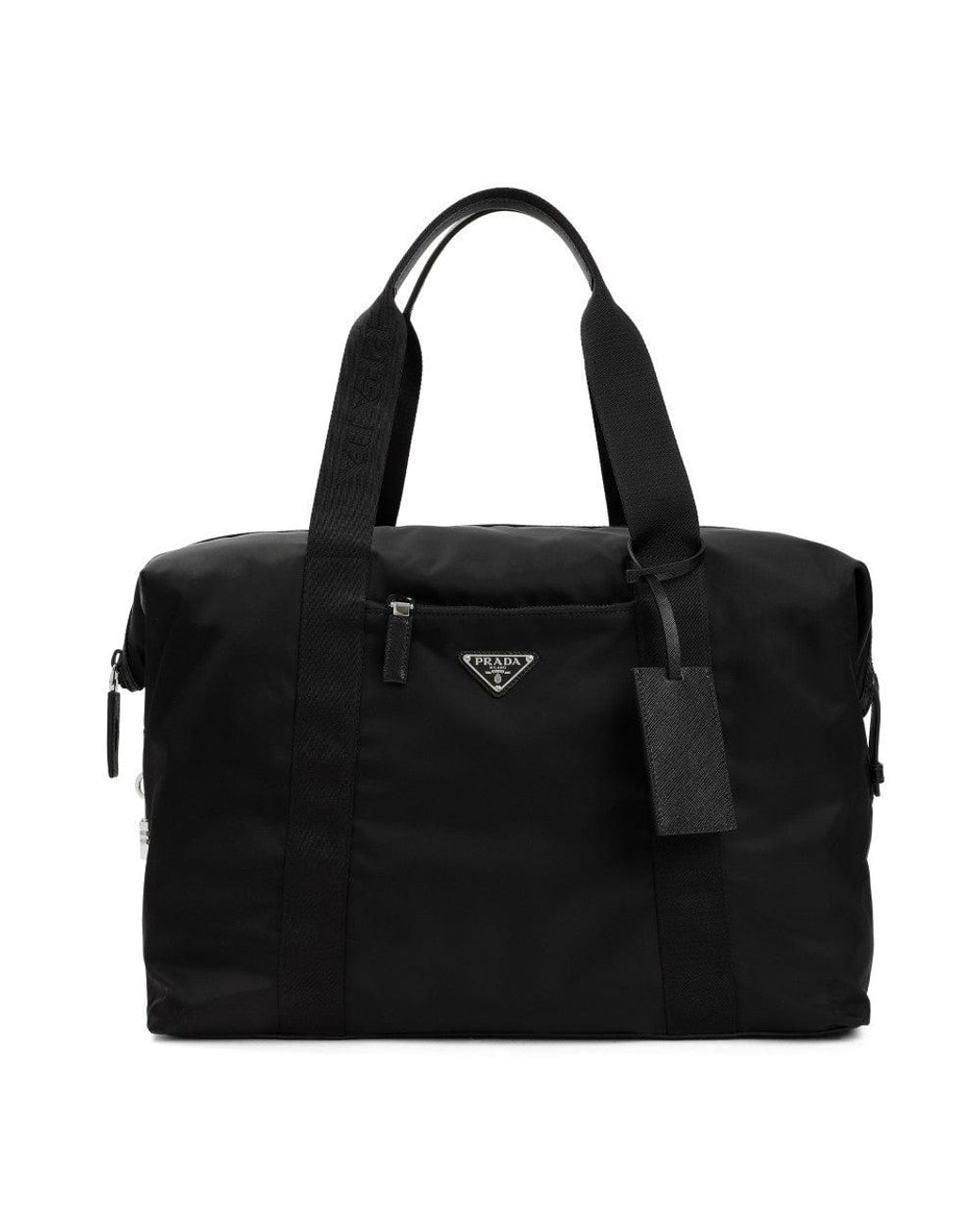 Prada Black Logo Duffle Bag for men