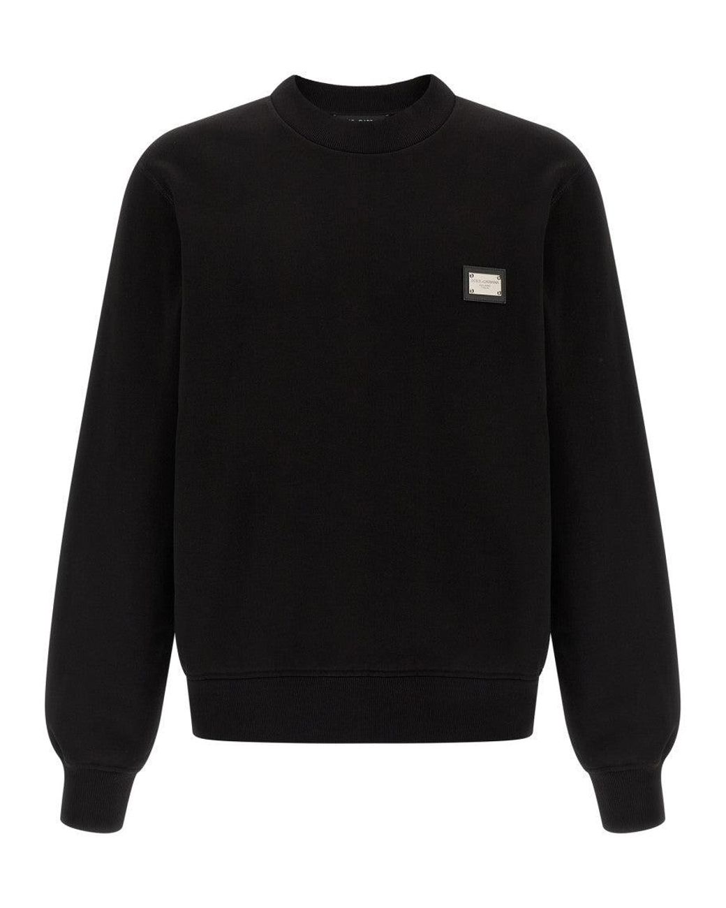 Dolce & Gabbana Black Logo Plate Sweatshirt for men
