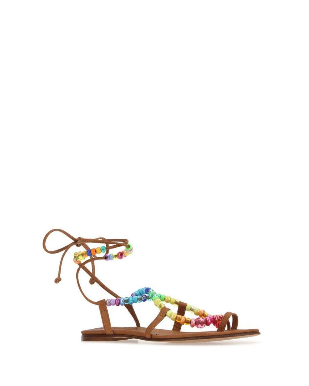 Alameda Turquesa Multicolor Embellished Leather Sandals