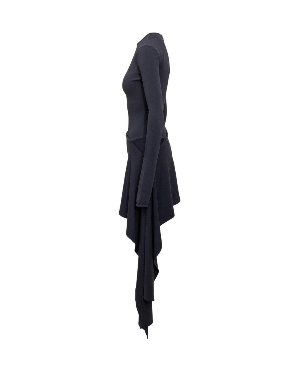 The Attico Blue Round Neck Midi Dress