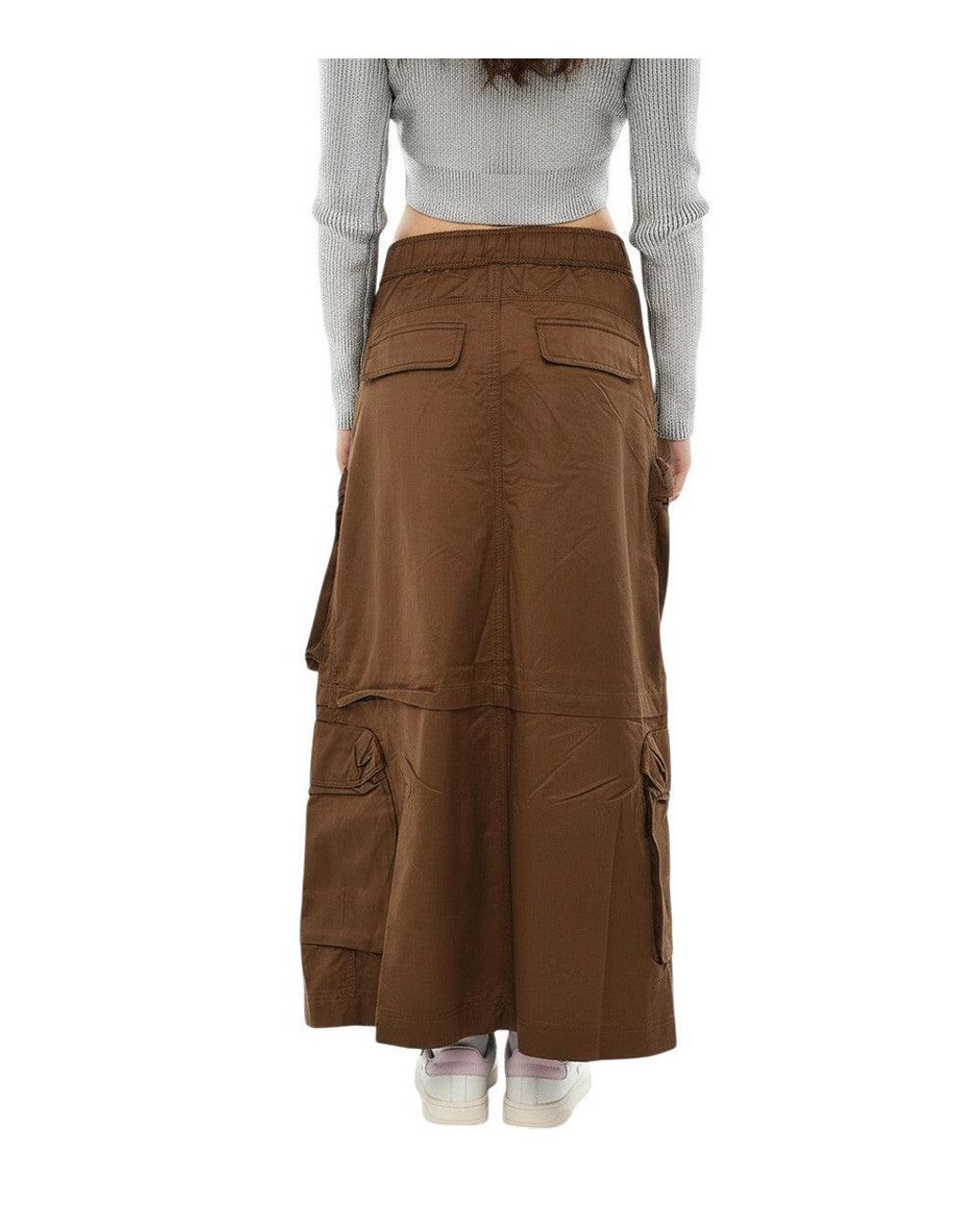 DIESEL Brown Solid Maxi Skirt