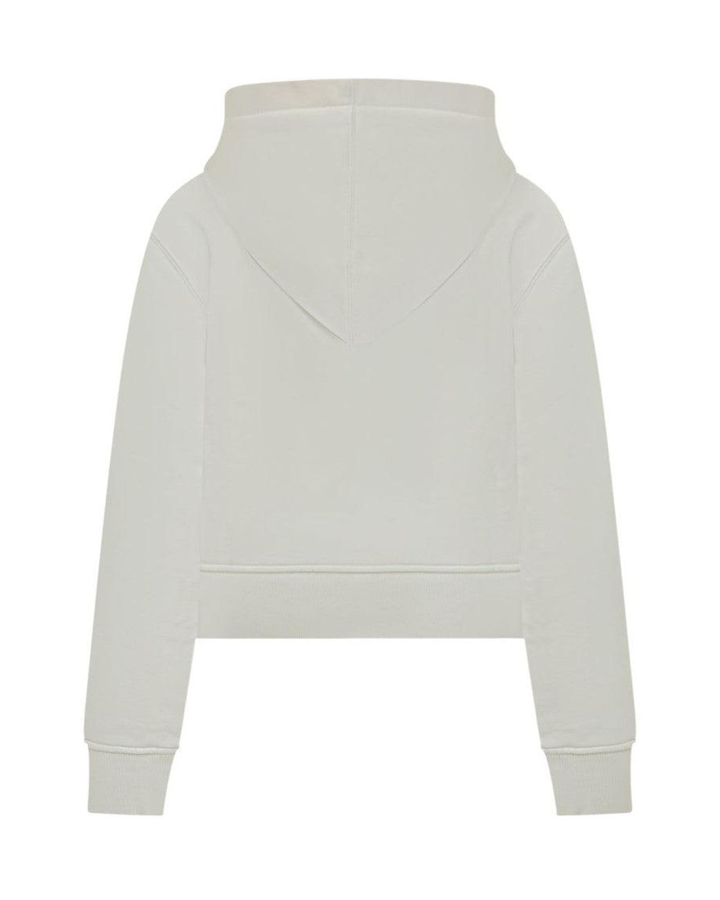 Palm Angels White Graphic Hood Sweatshirt