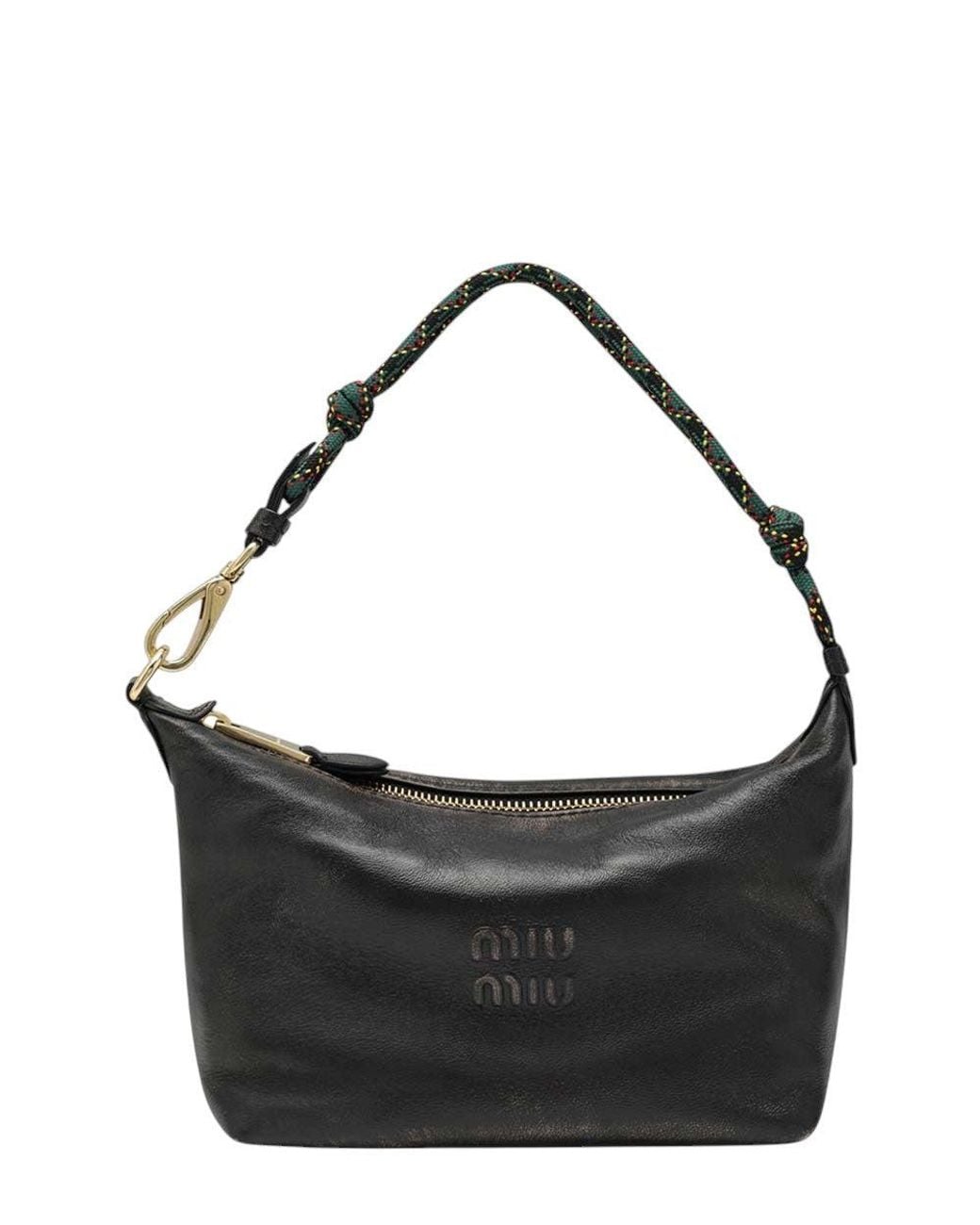 Miu Miu Black Logo Mini Shoulder Bag