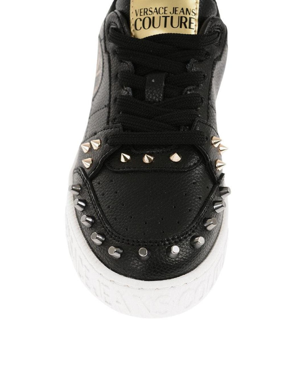 Versace Jeans Couture Black Studded Sneakers