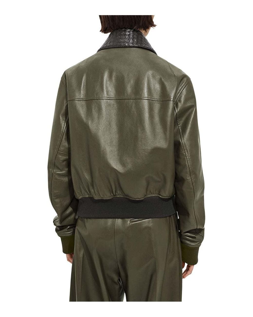 Bottega Veneta Green Shirt Collar Jacket