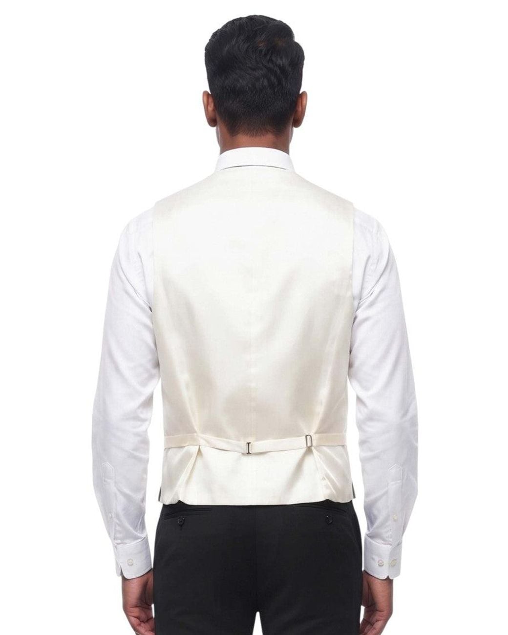 Corneliani White Textured Waistcoat for men