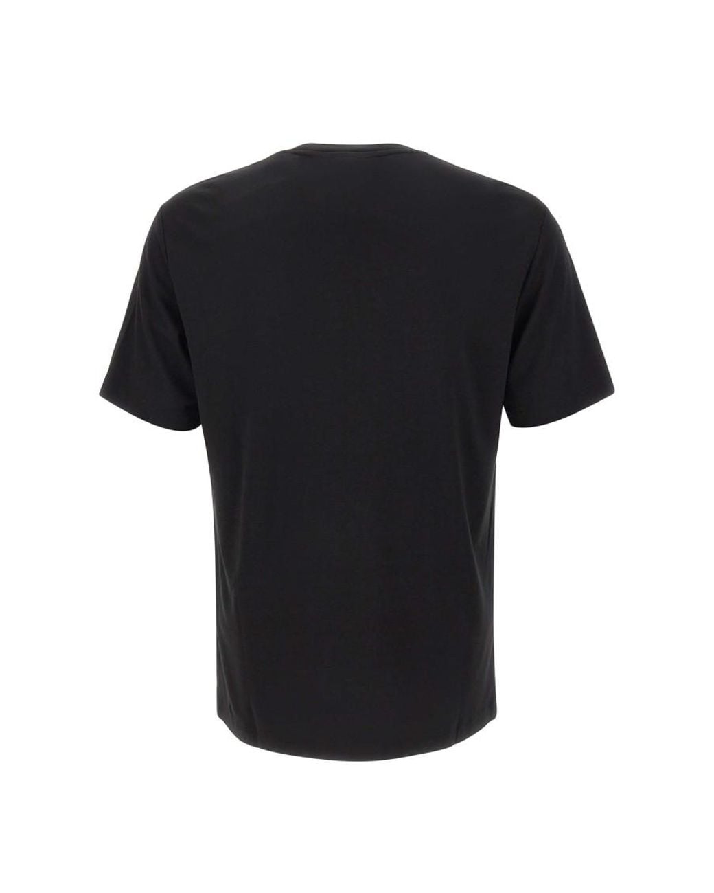 EA7 Black Regular Logo T-Shirt for men