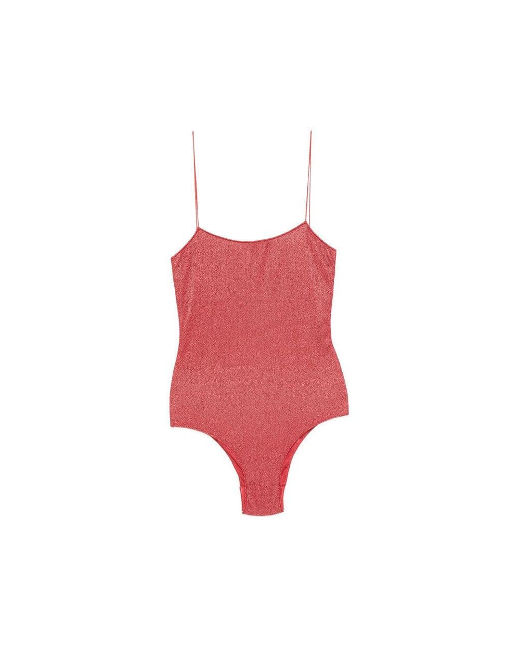 Oseree Red Solid Swimwear