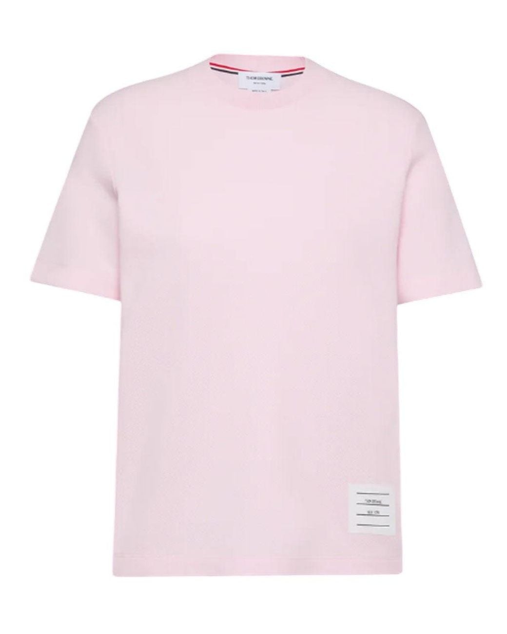 Thom Browne Pink Solid Crew Neck T-Shirt