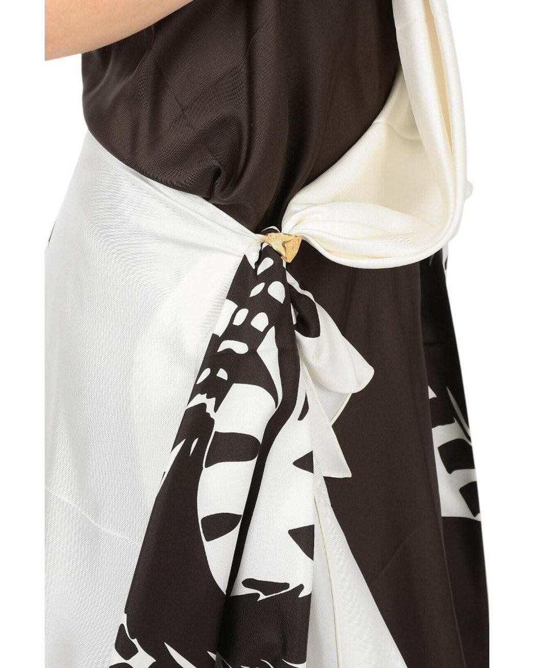 Bottega Veneta Black Printed Halter Neck Dress