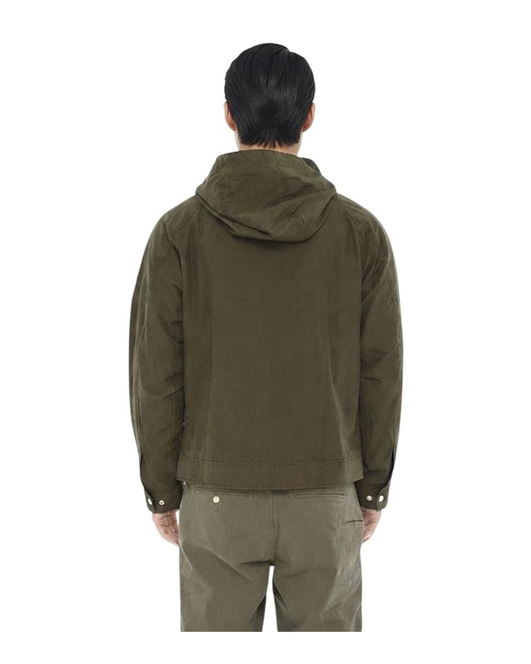Woolrich Green Solid Hood Jacket for men