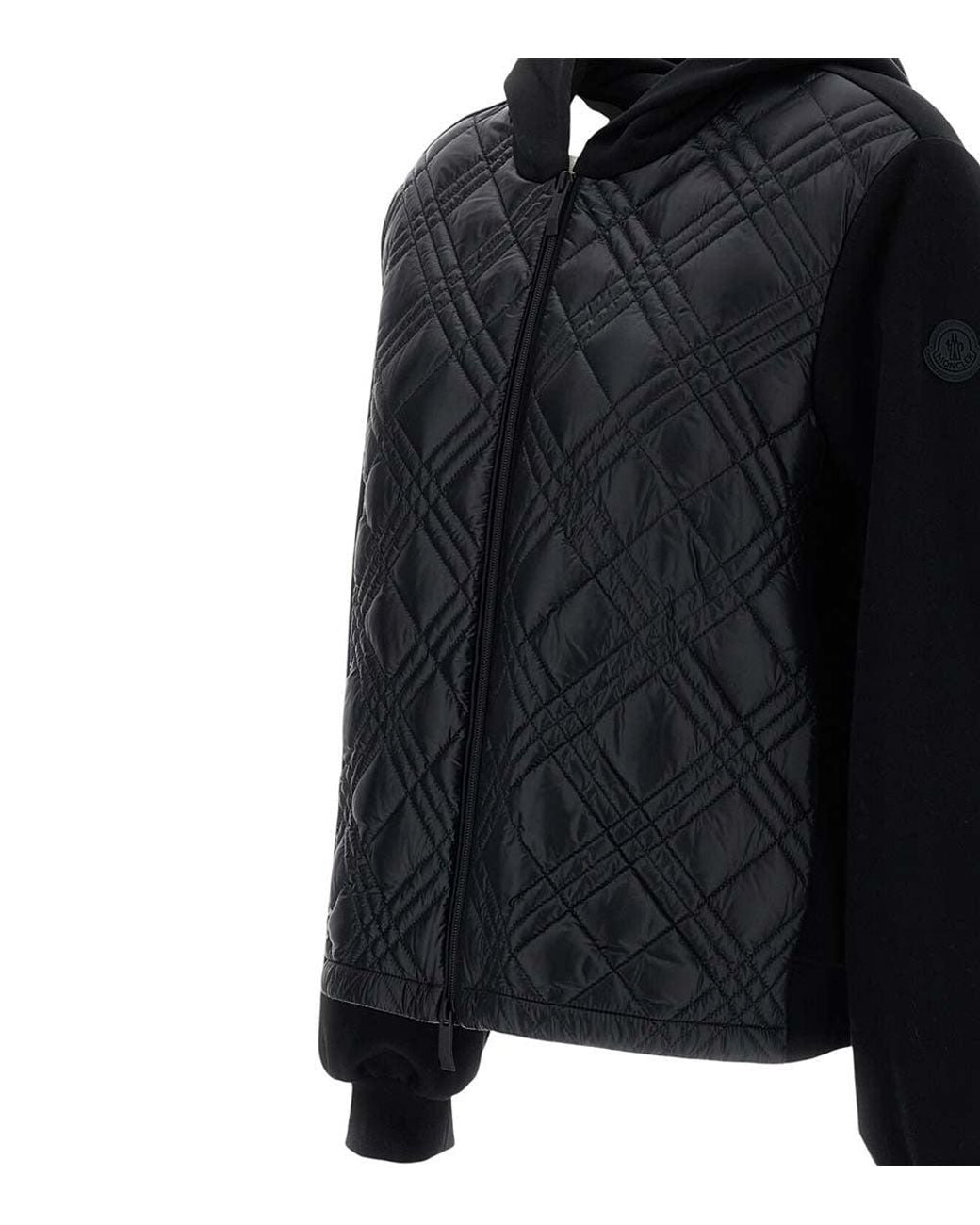 Moncler Black Quilted Hood Sweater