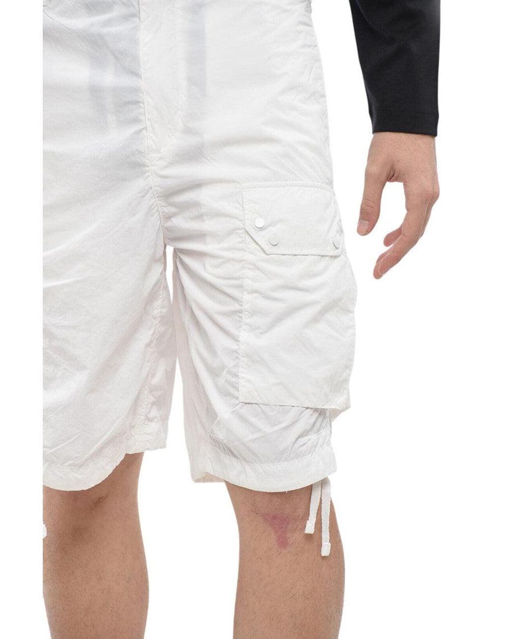 C P Company White Regular Solid Shorts for men