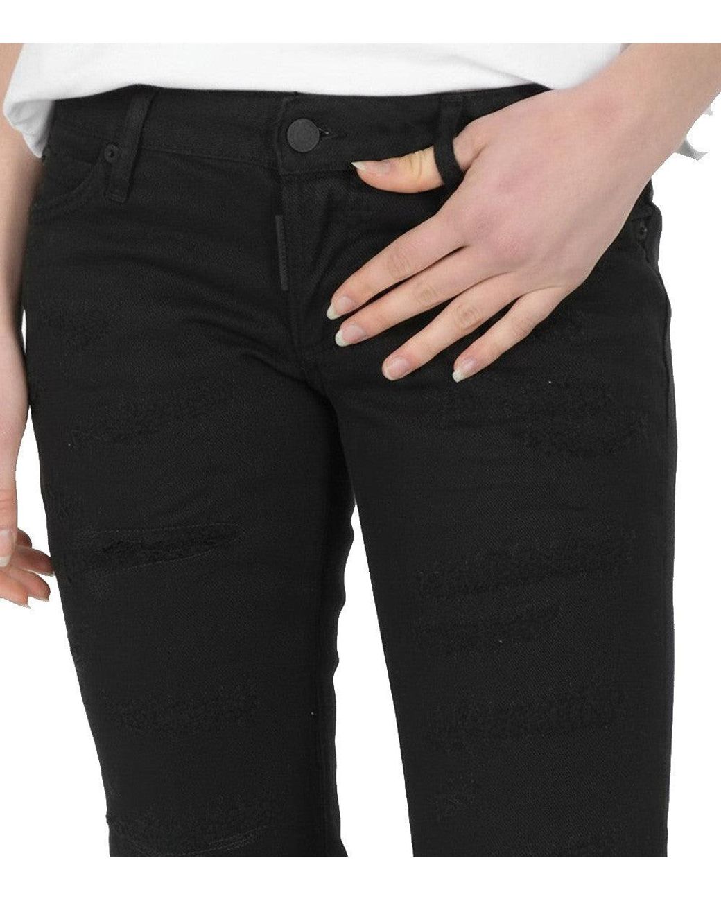 DSquared² Black Skinny Mid Rise Jeans