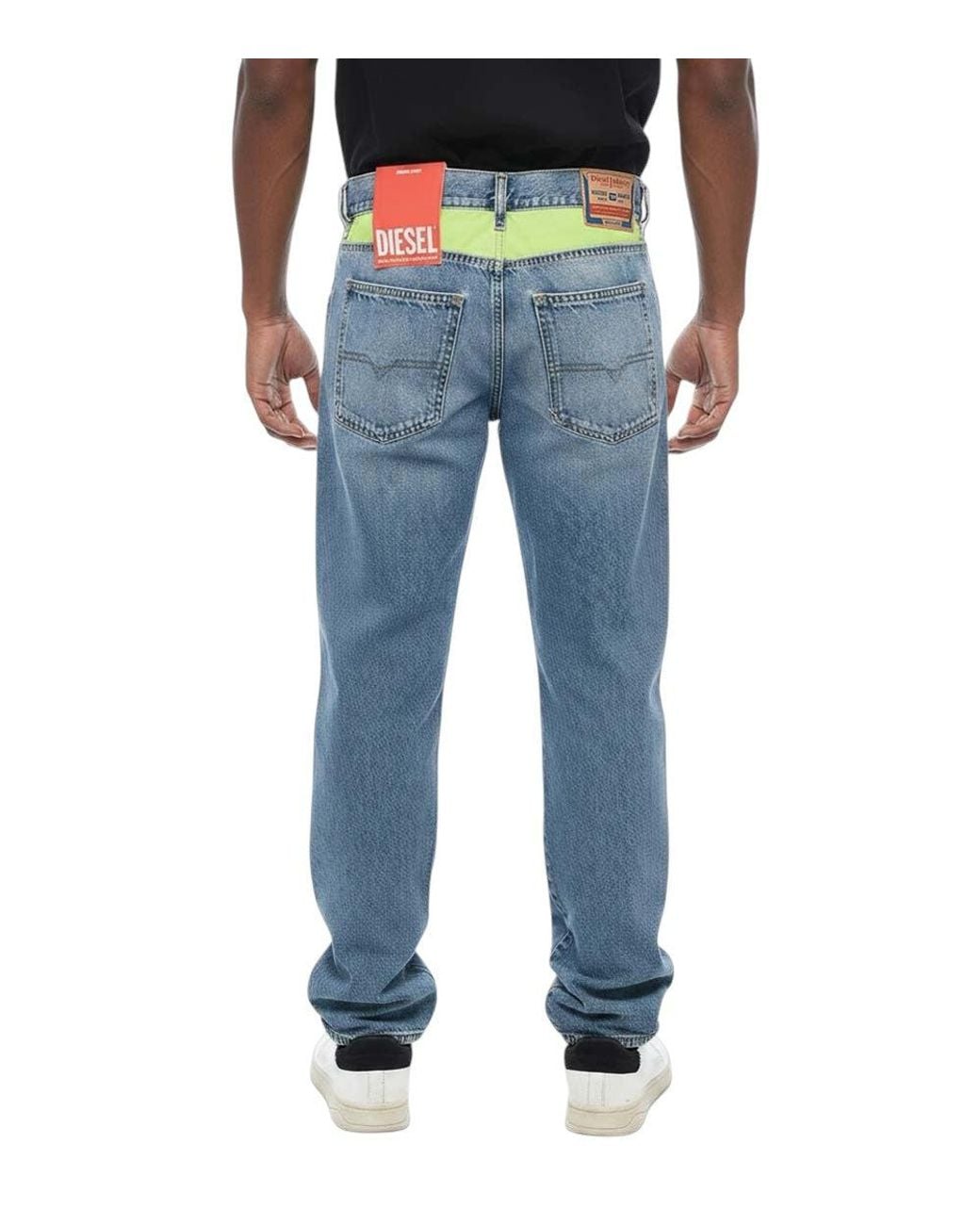 DIESEL Blue Straight Mid Rise Jeans for men