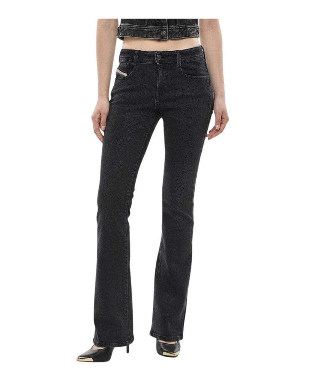 DIESEL Black Slim Mid Rise Jeans